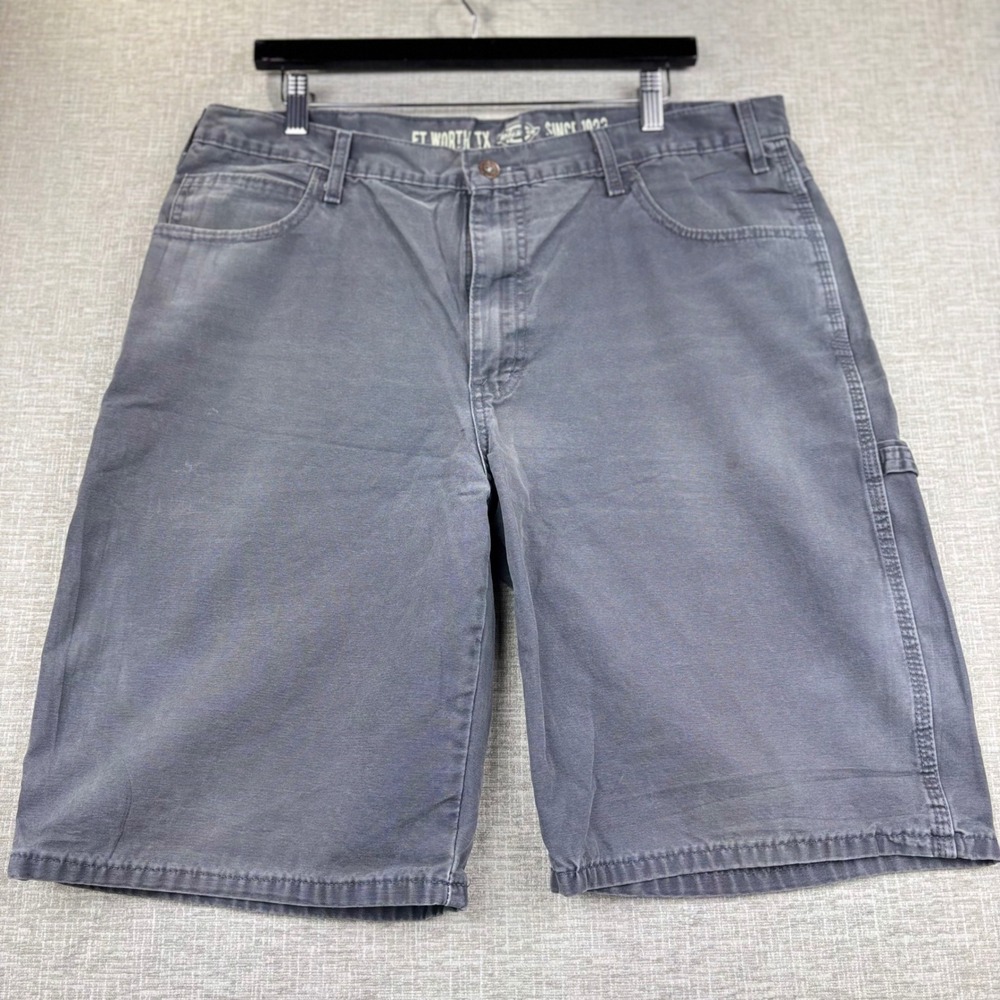 Dickies Mens Gray Duck Canvas Carpenter Shorts Size 36 Workwear Utility